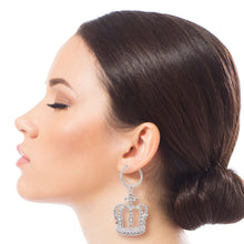 Load image into Gallery viewer, Silver Crown Baby Hoops
