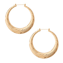 Load image into Gallery viewer, Gold Wave Hoop Earrings
