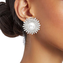 Load image into Gallery viewer, White Pearl Stone Burst Studs
