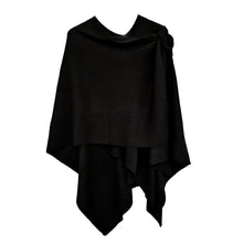 Load image into Gallery viewer, Black Ruana with Shoulder Strap
