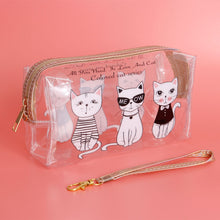 Load image into Gallery viewer, Clear Cat Beauty Pouch
