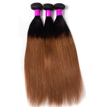 Load image into Gallery viewer, Ombre Brazilian Straight 3 Bundles 100% Human Hair Weave T1B/30 Color Virgin Hair Extensions
