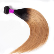 Load image into Gallery viewer, Ombre T1B/27 Brazilian Straight Hair Bundles 10A Natural Human Hair Weave Bundles 3PC Extension
