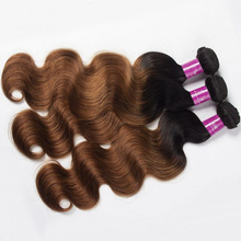 Load image into Gallery viewer, T1B/30 Color Ombre Brazilian Body Wave 3 Bundles 100% Human Hair Weave
