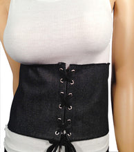 Load image into Gallery viewer, Black Wide Corset Belt
