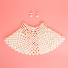 Load image into Gallery viewer, Necklace Cream Pearl Bib Choker for Women
