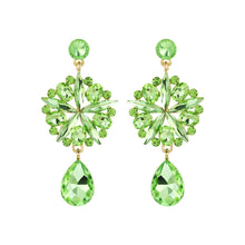 Load image into Gallery viewer, Lime Crystal Burst Earrings
