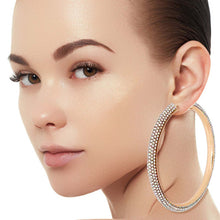 Load image into Gallery viewer, AURBO and Gold Rhinestone Hoops
