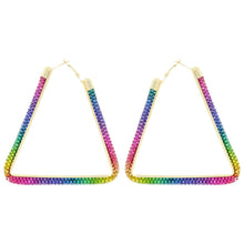 Load image into Gallery viewer, Triangle Tube Rainbow Hoops
