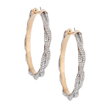 Load image into Gallery viewer, Clear Twisted Stone Hoops
