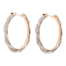 Load image into Gallery viewer, Clear Twisted Stone Hoops
