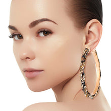Load image into Gallery viewer, Leopard Twisted Stone Hoops
