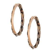 Load image into Gallery viewer, Leopard Twisted Stone Hoops
