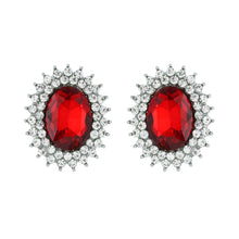 Load image into Gallery viewer, Oval Red Crystal Studs
