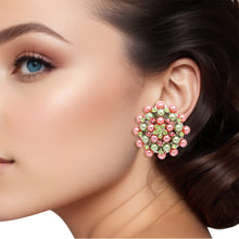 Load image into Gallery viewer, Clip On Pink Green Small Pearl Earrings for Women
