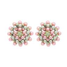 Load image into Gallery viewer, Clip On Pink Green Small Pearl Earrings for Women
