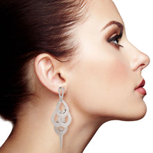Load image into Gallery viewer, Silver Metal Teardrop Dangle Earrings
