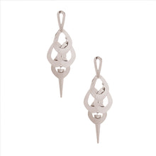 Load image into Gallery viewer, Silver Metal Teardrop Dangle Earrings
