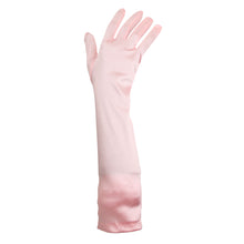 Load image into Gallery viewer, Long Pink Satin Bridal Gloves
