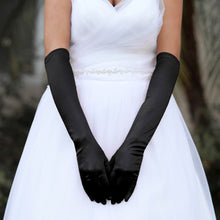 Load image into Gallery viewer, Long Black Satin Gloves
