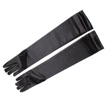 Load image into Gallery viewer, Long Black Satin Gloves
