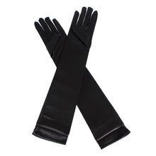 Load image into Gallery viewer, Long Black Satin Gloves
