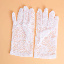 Load image into Gallery viewer, White Short Lace Gloves
