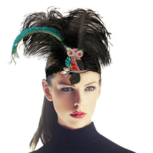 Load image into Gallery viewer, Rhinestone Owl Feather Headband
