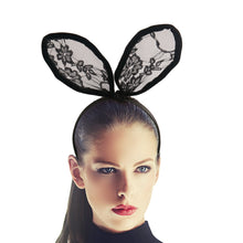 Load image into Gallery viewer, Black Lace Bunny Ears
