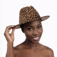 Load image into Gallery viewer, Brown Leopard Print Fedora

