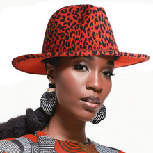Load image into Gallery viewer, Rust Orange Leopard Fedora
