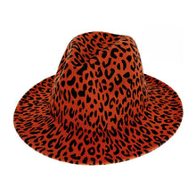 Load image into Gallery viewer, Rust Orange Leopard Fedora
