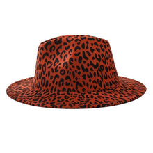 Load image into Gallery viewer, Rust Orange Leopard Fedora
