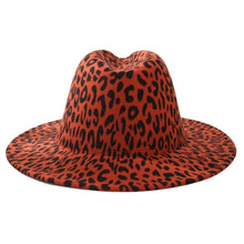 Load image into Gallery viewer, Rust Orange Leopard Fedora
