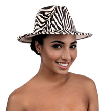 Load image into Gallery viewer, Zebra Stripe Fedora
