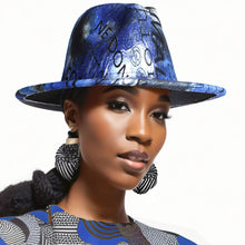 Load image into Gallery viewer, Blue Graffiti Tie Dye Fedora
