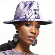 Load image into Gallery viewer, Purple Graffiti Tie Dye Fedora
