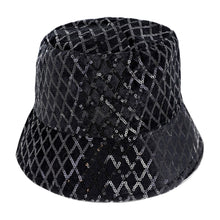 Load image into Gallery viewer, Black Sequin Diamond Stitch Bucket Hat
