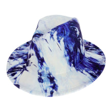 Load image into Gallery viewer, Blue White Tie Dye Fedora
