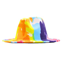 Load image into Gallery viewer, Rainbow Drip Tie Dye Fedora
