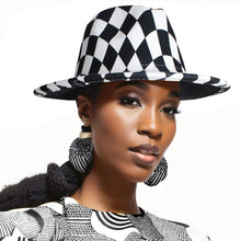 Load image into Gallery viewer, Black White Checkerboard Fedora
