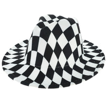 Load image into Gallery viewer, Black White Checkerboard Fedora
