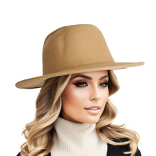 Load image into Gallery viewer, Beige Solid Color Fedora
