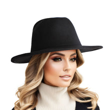 Load image into Gallery viewer, Black Solid Color Fedora
