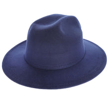Load image into Gallery viewer, Navy Solid Color Fedora
