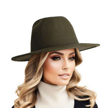 Load image into Gallery viewer, Olive Solid Color Fedora
