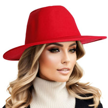 Load image into Gallery viewer, Red Solid Color Fedora
