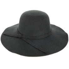 Load image into Gallery viewer, Black Wide Brim Floppy Fedora
