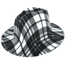 Load image into Gallery viewer, Black White Plaid Fedora
