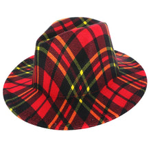 Load image into Gallery viewer, Red Plaid Fedora
